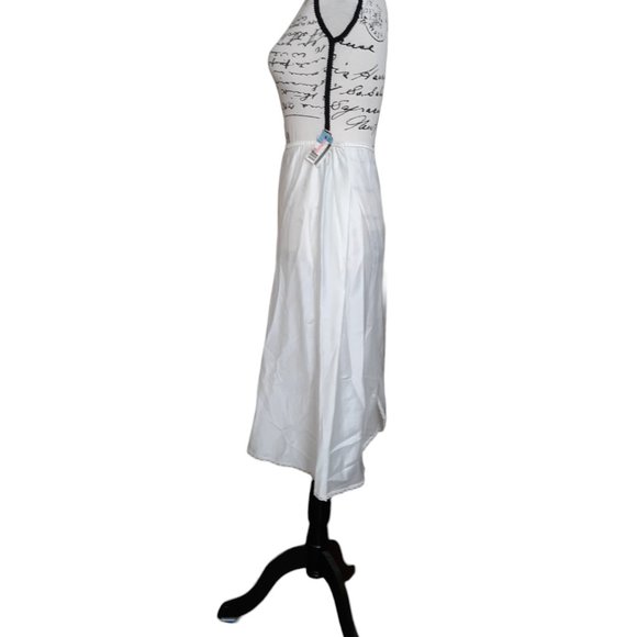 Warner's Slip Vintage 80s Perfect Measure Long Silky Lace Beaded Medium USA Made - Picture 3 of 9